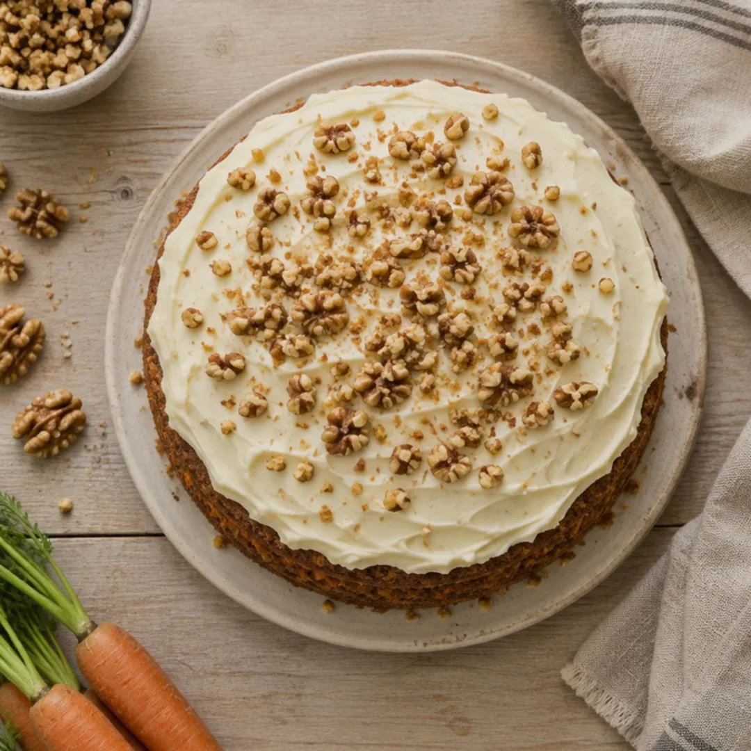 Pastel de zanahoria con betún de queso crema